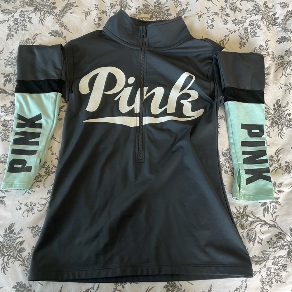 Pink Halfzip Workout Sweater